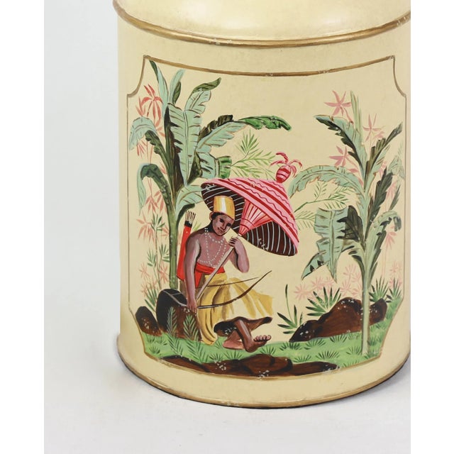 1970s Mid-Century Modern Tole English Exporft Tea Caddy Lamp For Sale In New York - Image 6 of 7