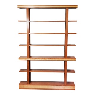 Cherry Bookcase With Curly Maple Accent - 50" For Sale