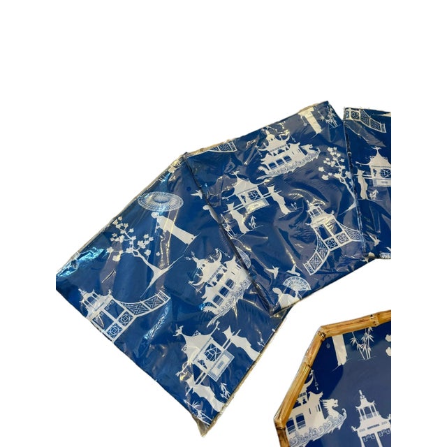 Kim Seybert Cobalt and White Chinoiserie Melamine Luncheon Set - 9 Pieces For Sale - Image 11 of 12