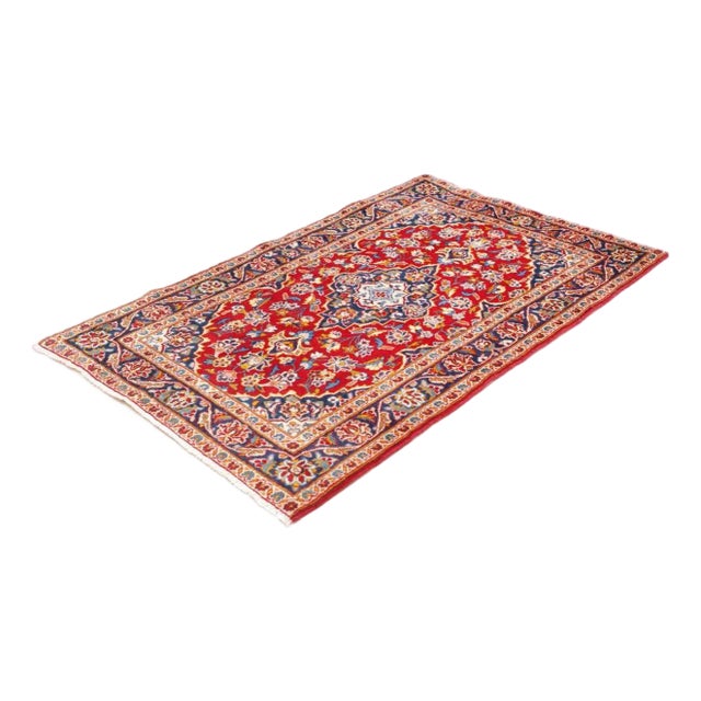 Kashan Rug in Hand-Knotted Wool For Sale