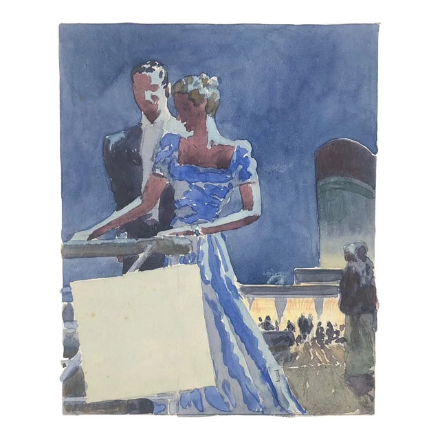 1930s Ocean Liner Painting For Sale