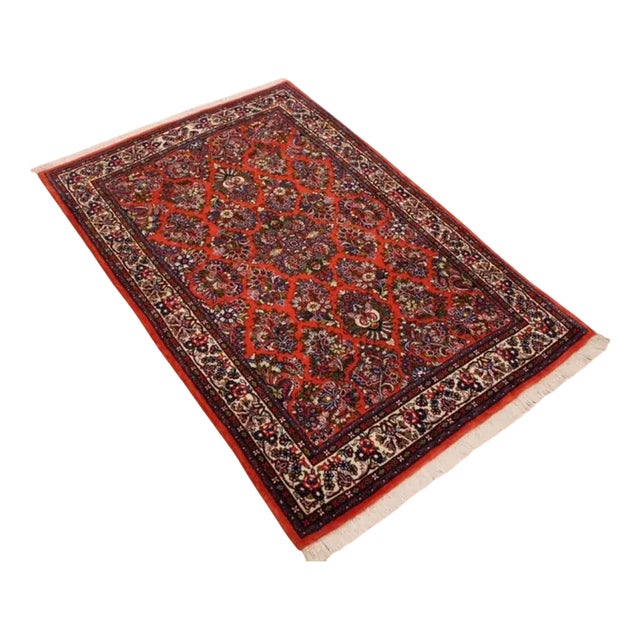 Middle Eastern Hand-Knotted Saroug Rug For Sale