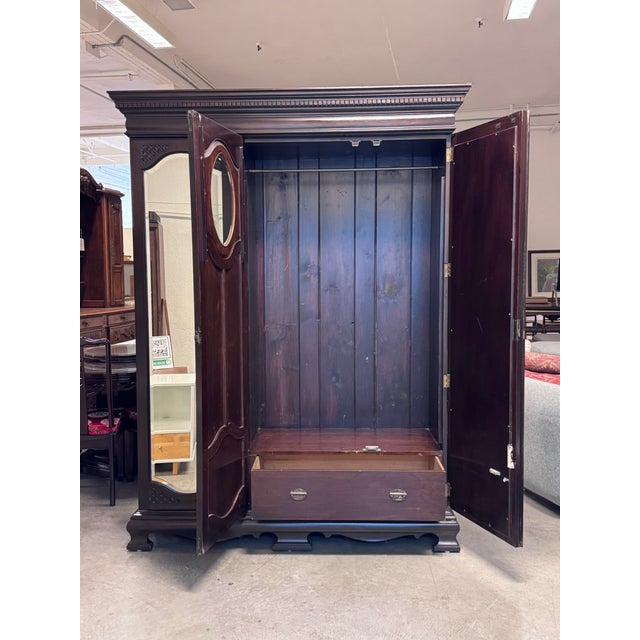 Traditional Antique Modular Double Mirror Wardrobe For Sale - Image 3 of 12
