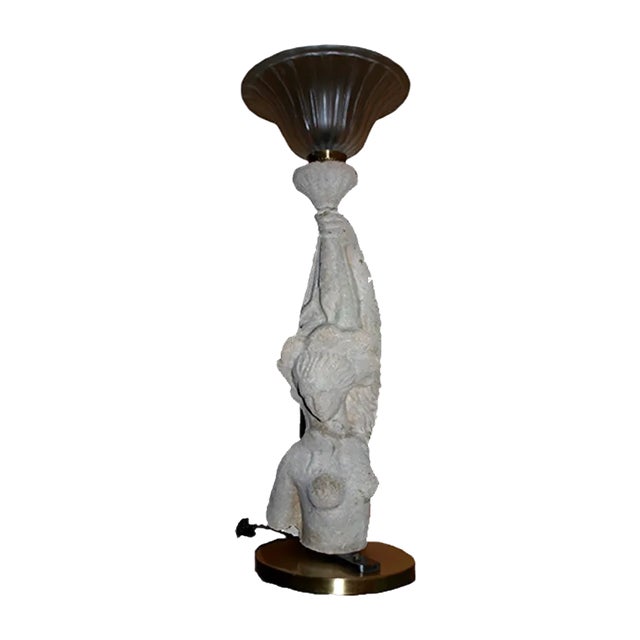 Stone Woman Bust Table Lamp For Sale