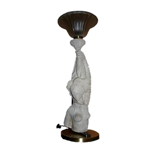 Stone Woman Bust Table Lamp