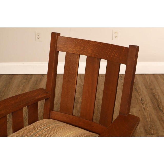Antique Lifetime Arts And Crafts Oak Rocking Chair For Sale - Image 10 of 18