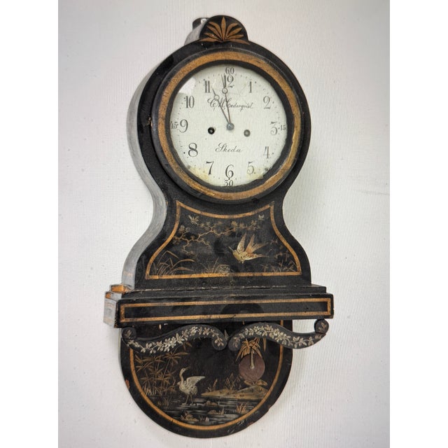 Antique Wall Clock with Markings For Sale - Image 4 of 8