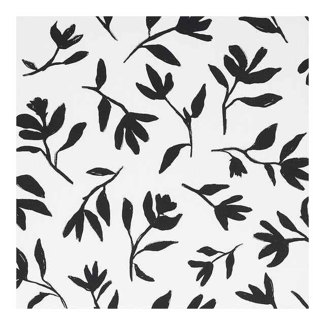 Sample - Schumacher Laurel Fabric in Black For Sale