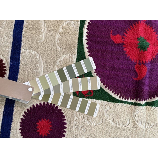 Textile Asian Suzani Tablecloth - 1970s Textile 4'3'' X 4'4'' For Sale - Image 7 of 7