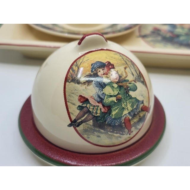 Saint Petersburg Collection Christmas Service from Niderviller Earthenware, France, 1990s, Set of 7 For Sale - Image 3 of 16