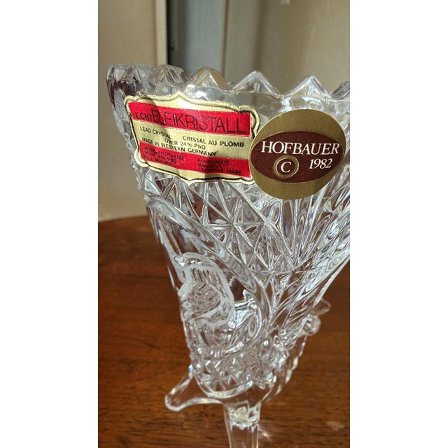 1980s Vintage Lead Crystal Byrdes Cornucopia West Germany For Sale - Image 4 of 9