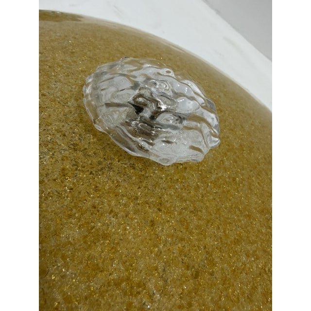 Metal Large Gold Murano Glass Ceiling Lights, 1980s., Set of 2 For Sale - Image 7 of 11