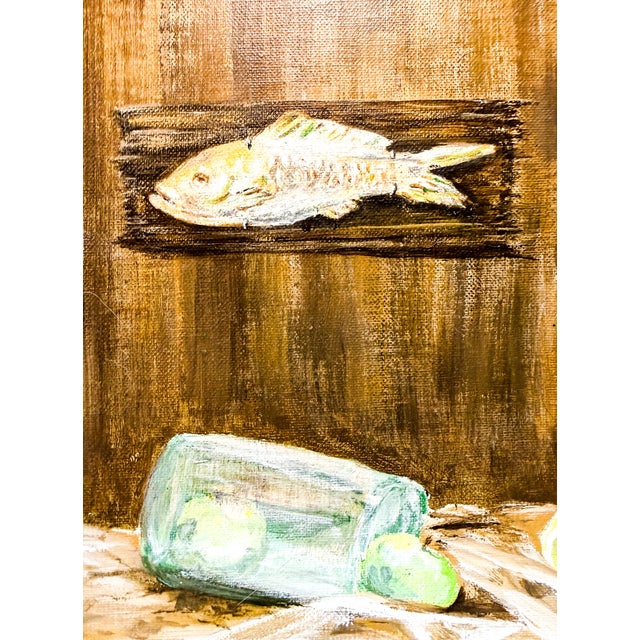Mid 20th Century Mid 20th Century Framed and Signed Still Life Oil Painting. For Sale - Image 5 of 6
