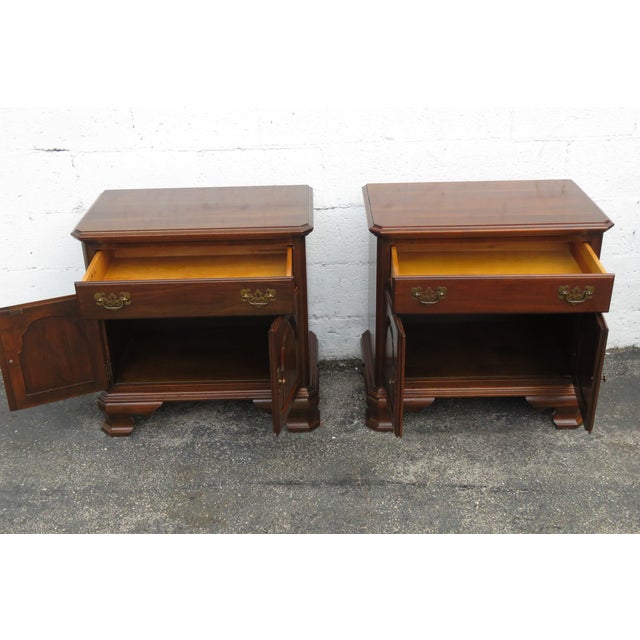 Ethan Allen Large Nightstands End Side Bedside Tables a Pair 5784 For Sale In Miami - Image 6 of 12