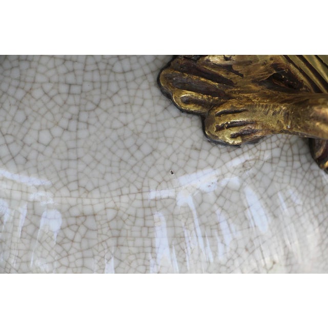 Bronze Antique Louis XV Chinese Gilt Bronze Ormolu Mounted Celadon Porcelain Vases - a Pair For Sale - Image 8 of 13