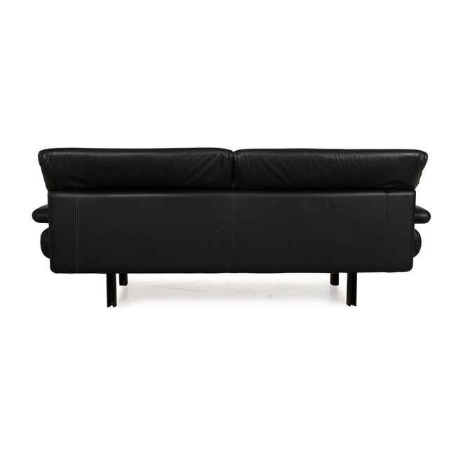 Alanda Two Seater Black Leather Sofa by Paolo Piva for B&b Italia / C&b Italia For Sale - Image 15 of 17