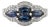 Certified 1.62 Ct Blue Sapphire & Diamond Art Deco Ring Size 6.5 in 14k Gold For Sale