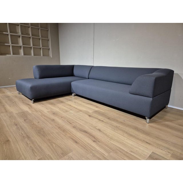 Set of Corner Sofa with Ottoman in Grey from Leolux For Sale - Image 13 of 16