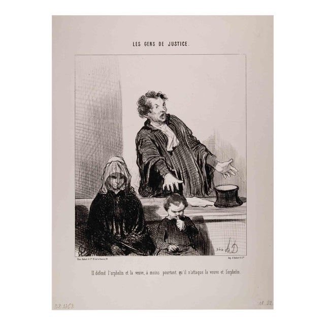 Honoré Daumier, Les Gens de Justice, Lithograph, 1845 For Sale