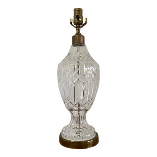 Vintage Mid 20th Century Waterford Lamp With Aged Brass Fittings For Sale