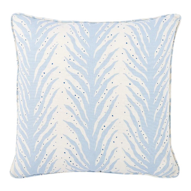 Schumacher Creeping Fern 20" Pillow in Sky For Sale