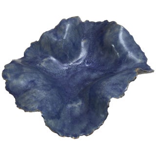 Ruffled Blue Studio Bowl For Sale