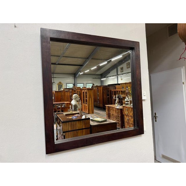 Antique Wall Mirror in Beechwood, 1970s For Sale - Image 3 of 11
