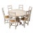 Country French White Washed Round Kitchen/Dining Table (6) Chairs For Sale