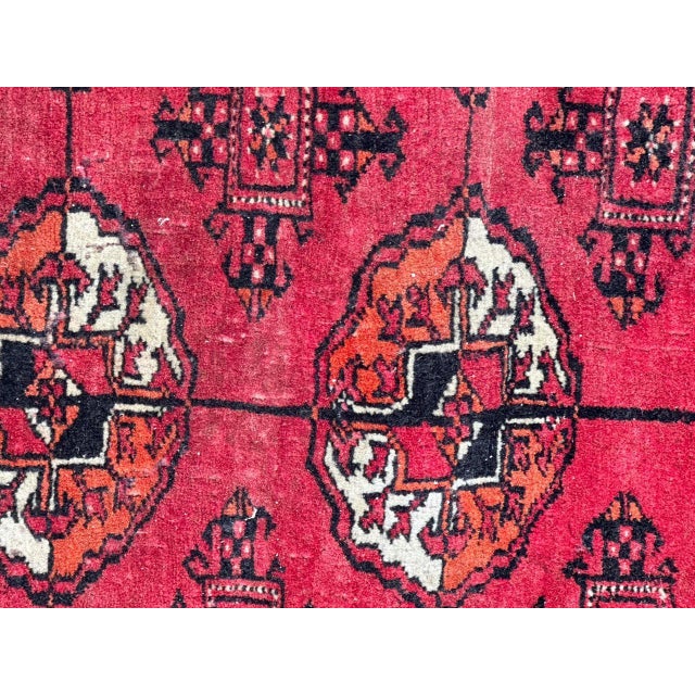 Vintage Distressed Turkmen Bokhara Rug, 1940s For Sale - Image 10 of 18