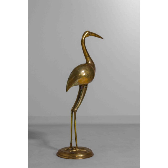 1960s Mid-Century Brass Heron Sculpture, Belgium, 1960s For Sale - Image 5 of 10
