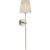 2020s Thomas O'Brien for Visual Comfort Signature Bryant 27" Cordless Tail Sconce in Polished Nickel with Linen Shade For Sale - Image 5 of 13