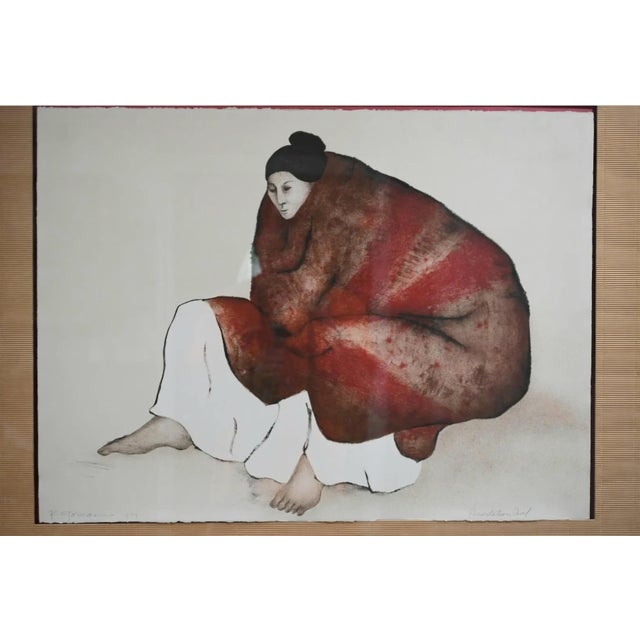 Native American r.c. Gorman (Navajo) "Yvonne" Signed Lithograph - Rare Presentation Proof (1979) Custom Hand-Carved Frame For Sale - Image 3 of 9