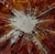 Stunning mid-century, abstract oil painting in reds orange white. Solar flares in 36 x 36 by one.