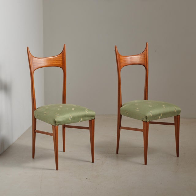 Italian Side Chairs in Exotic Wood, 1950s, Set of 2 For Sale - Image 12 of 12