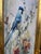 A striking 1970s French Louis XVI-style framed textile wall artwork, beautifully crafted with a tall antique gold...