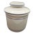 Vintage Butter Crock Keeper Dish Norpro White Blue Bell Shape Stoneware 3" For Sale