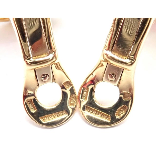 1990s Verdura Fulco Color Stone Black Enamel Yellow Gold Earrings, Pair For Sale - Image 11 of 11