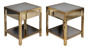 20th Century Brass, Chrome and Glass Side Tables by Belgo Chrom, Belgium, 1970, Set of 2