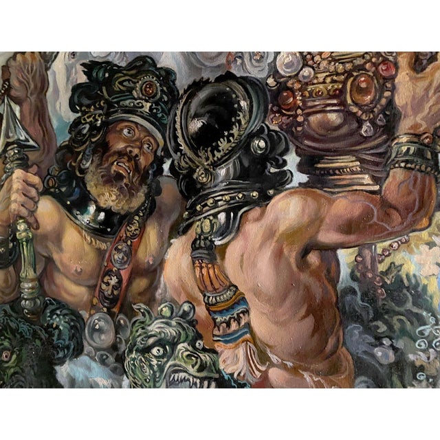 Gold Oil Painting Union of Earth and Water Alexander Arkadievich Litvinov For Sale - Image 8 of 11
