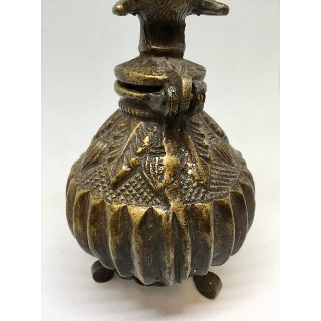 Gothic Antique Solid Bronze Tibet Bird Cover Wine Pot For Sale - Image 3 of 11