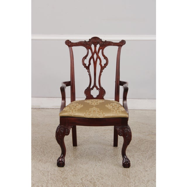 Chippendale Set of 8 Thomasville Mahogany Dining Chairs For Sale - Image 3 of 18