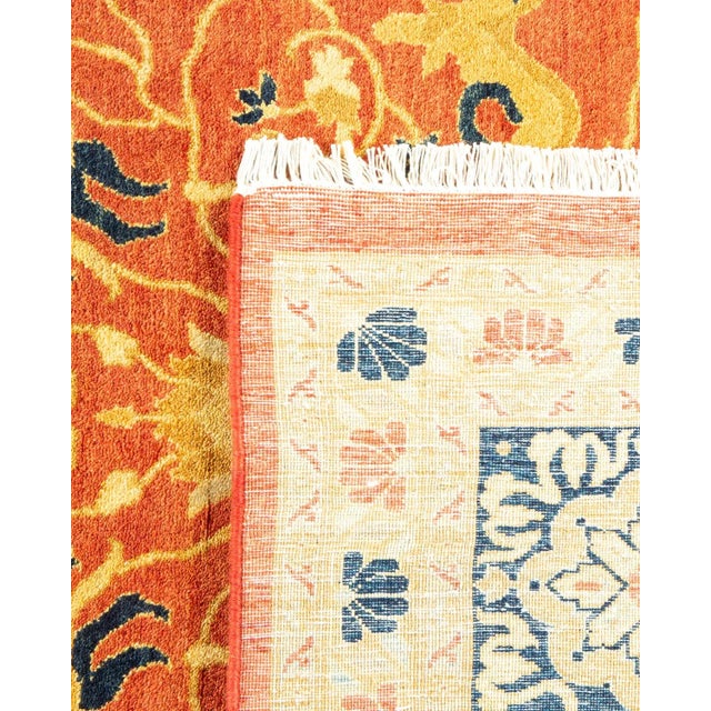 1990s Vintage Moroccan Hand Knotted Wool Area Rug, Orange - 8'1" X 9'10" For Sale - Image 5 of 9