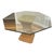 Weiman Attributed Glass & White Oak Pedestal Dining Table For Sale