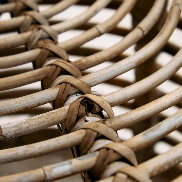 Set of Rattan and Bamboo Chair and Ottoman, 1970s For Sale - Image 6 of 18