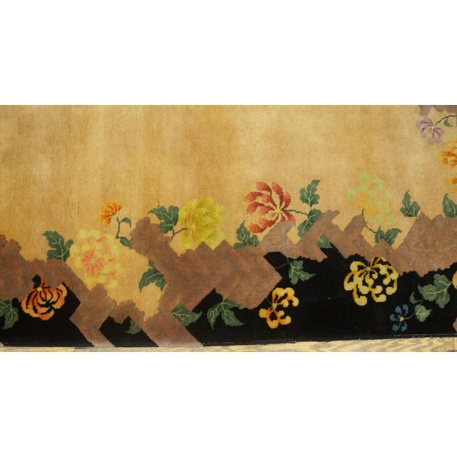 Ecru 1920s Beige Floral Antique Chinese Art Deco Rug 4' X 6'8'' by Nichols Workshop Knotted Pile Wool Carpet For Sale - Image 8 of 9