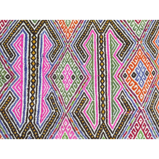 1970s Colorfull Oushak Jijim Kilim Rug For Sale - Image 9 of 11