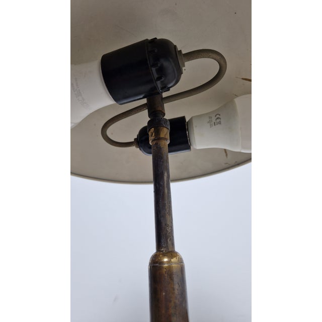 Brass Table Lamp Double-Joint Adjustable Tilting Lampshade, 1950s For Sale - Image 9 of 13