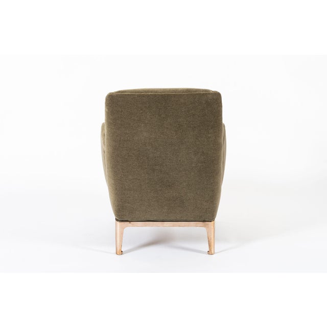 1940s Restored 1940s Art Deco Lounge Chair Mink Mohair, Matching Sofa Available For Sale - Image 5 of 15