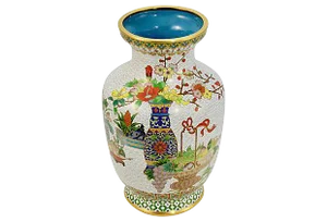 Chinese 9" Tall Cloisonne Garden Vase