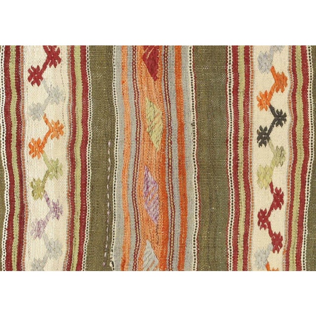 1950s Turkish Kilim. Hand woven with wool on wool foundation in the Oushak region of Turkey. Kilims & Flat Weaves are rugs...